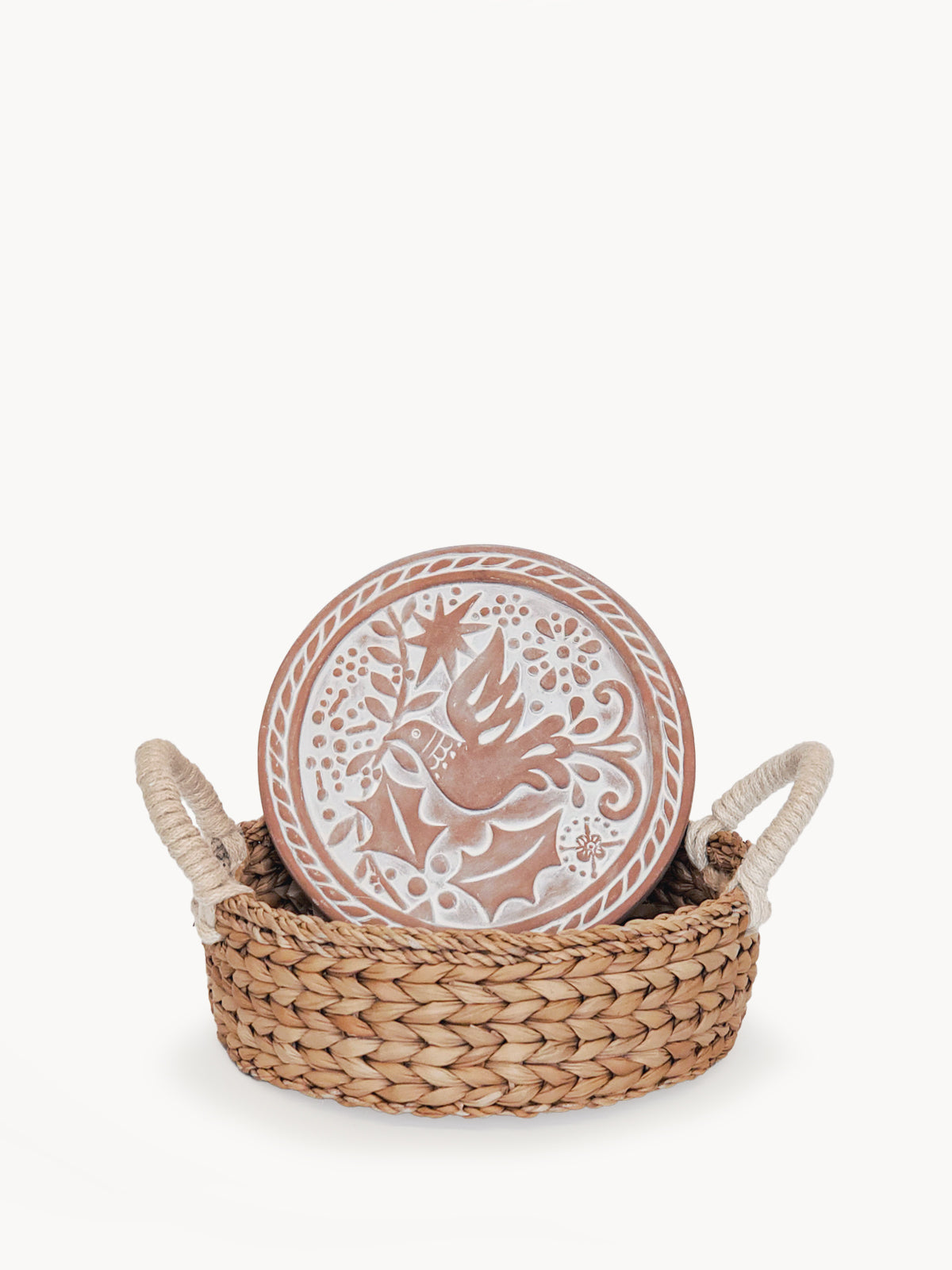 Bird Round Bread Warmer & Seagrass Basket