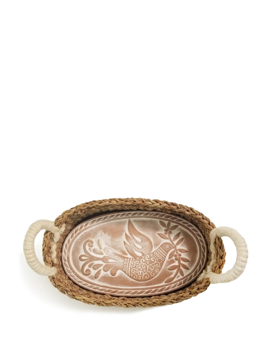 Bird Bread Warmer with Oval Seagrass Basket