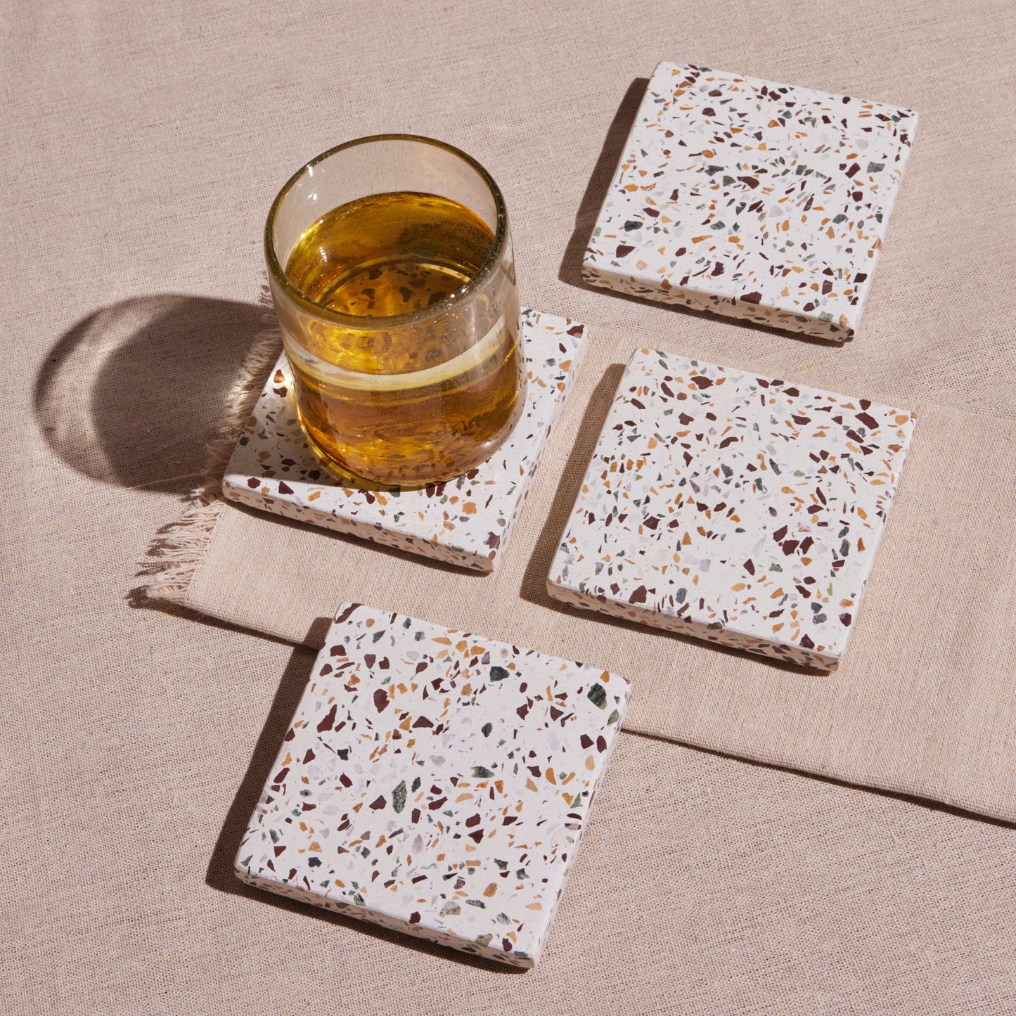 Centro Terrazzo Coasters – Handcrafted Fair Trade Modern Set of Four