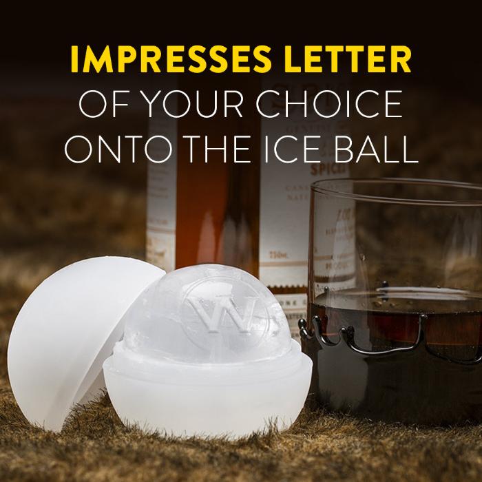 Personalized Monogrammed Whiskey Ice Balls – Premium Gift Set