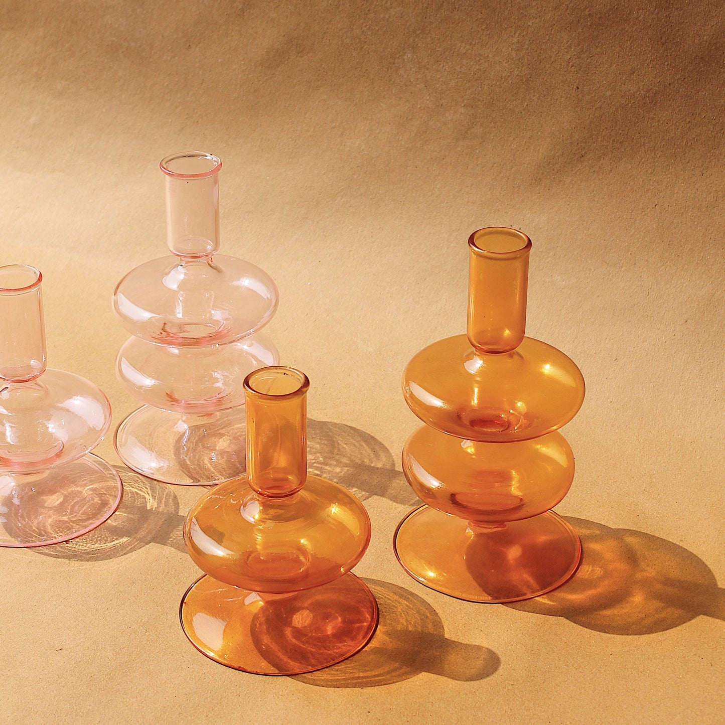 Gigi Glass Taper Candle Holder – Vibrant Artful Home Accent