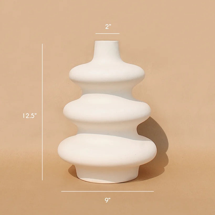 Big Mezo Sculptural Contour Vase by Osmos Studio, 12.5” Height