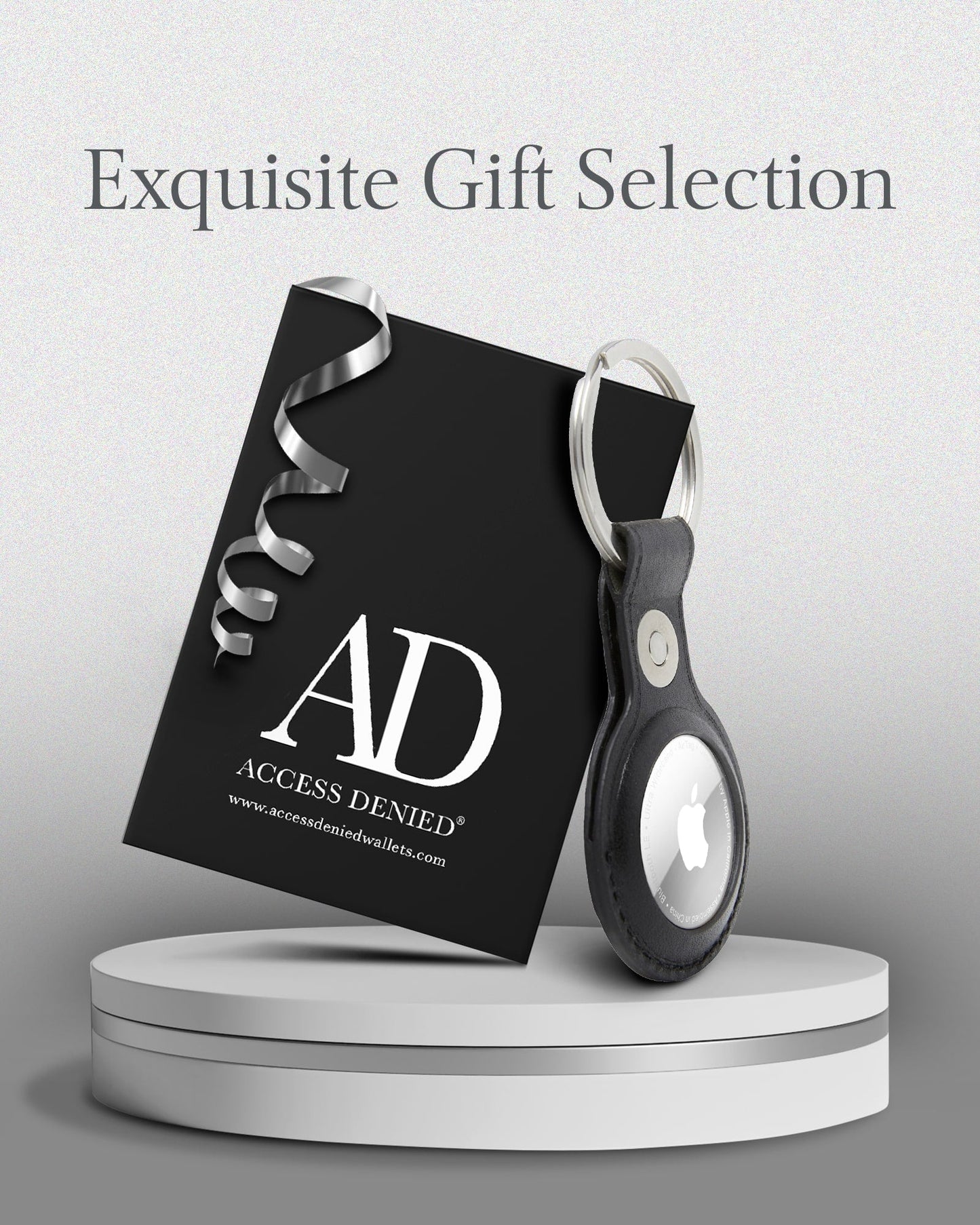 Premium Leather AirTag Keychain with Gift Box – Sleek & Secure