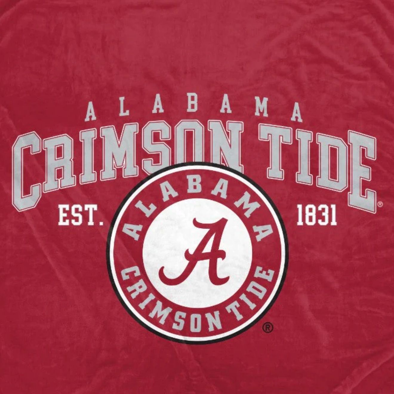 Alabama Crimson Tide Vintage Arch Block Fleece Throw Blanket 50x60