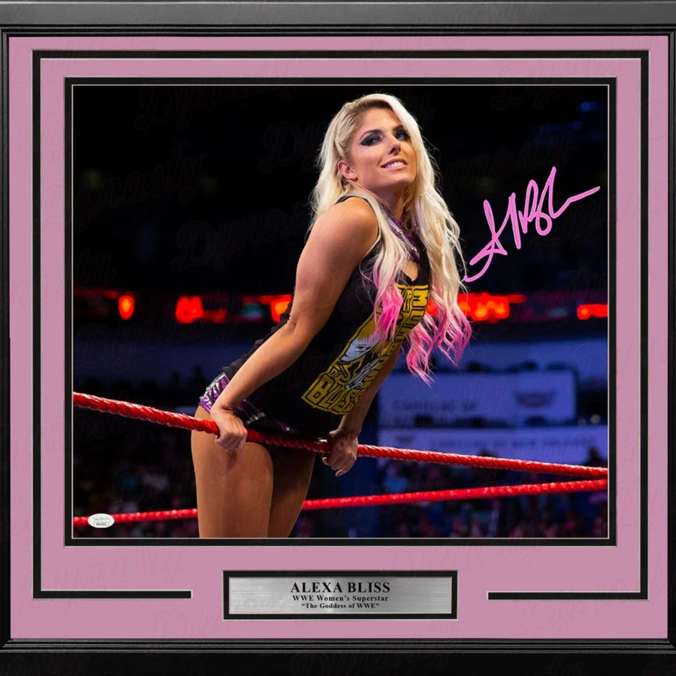 Alexa Bliss Signed Hanging on the Ropes WWE Framed Photo
