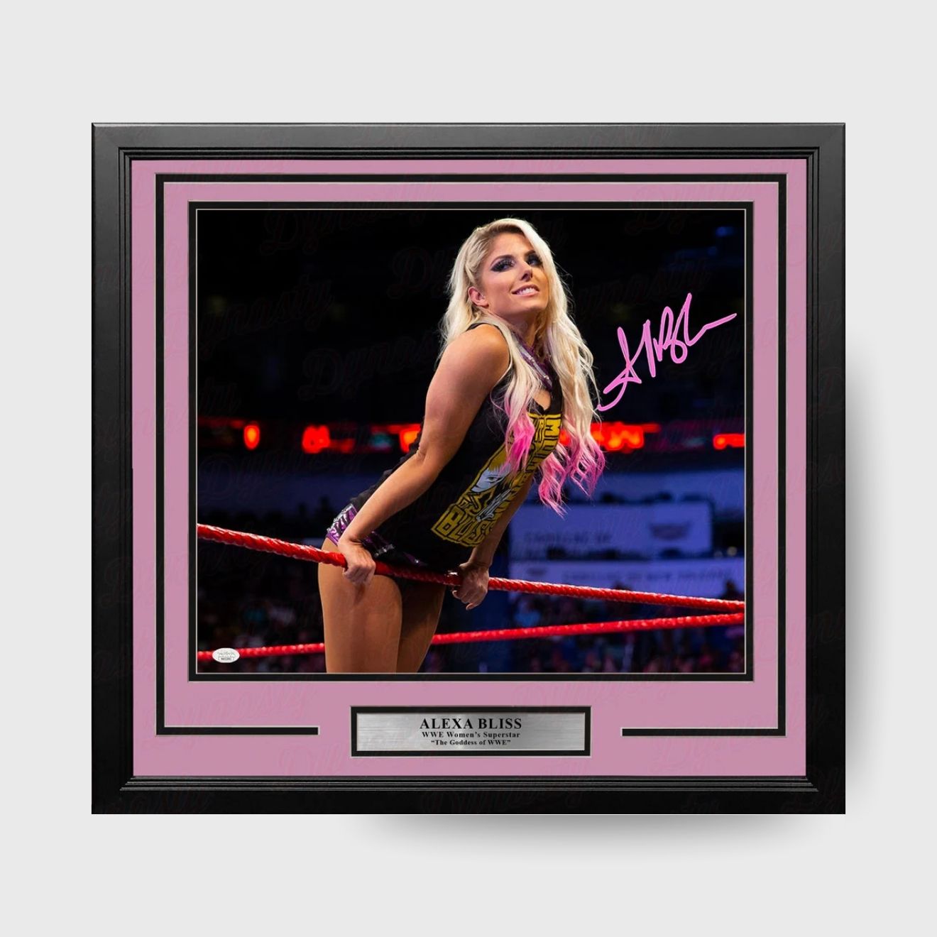 Alexa Bliss Signed Hanging on the Ropes WWE Framed Photo