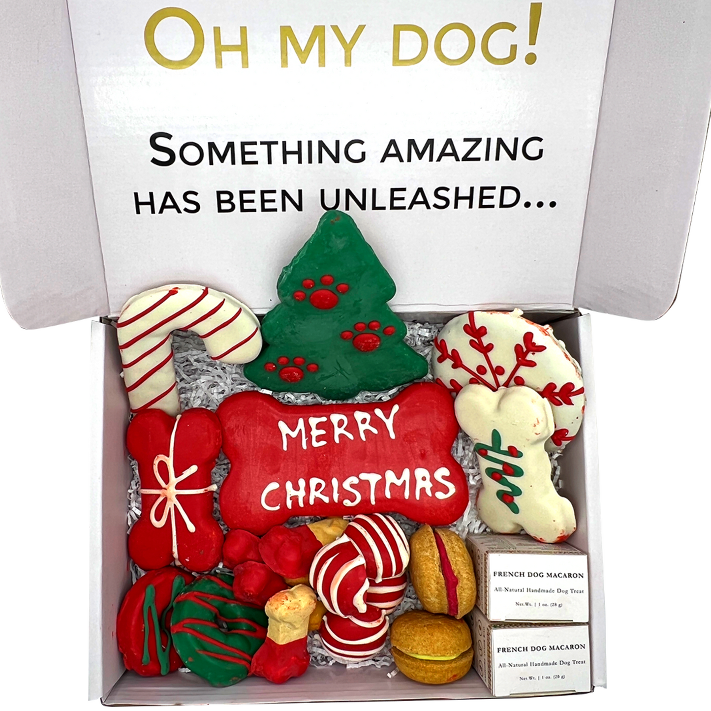 Luxury Christmas Dog Treat Gift Box – 18 Gourmet Holiday Snacks