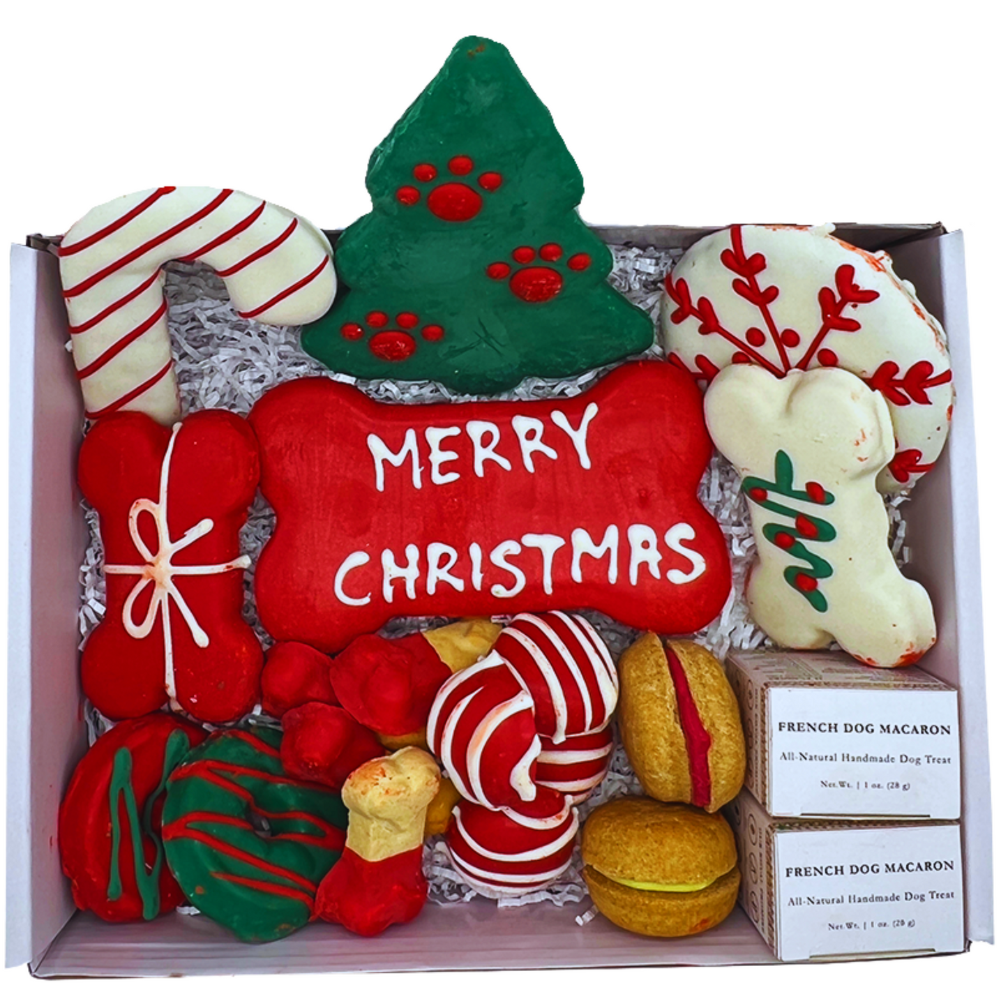 Luxury Christmas Dog Treat Gift Box – 18 Gourmet Holiday Snacks