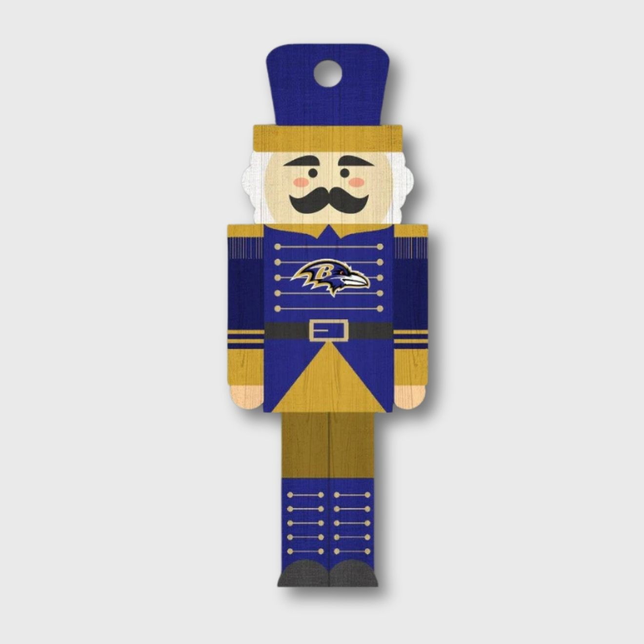 Baltimore Ravens Rustic Wood Nutcracker Ornament for Fans