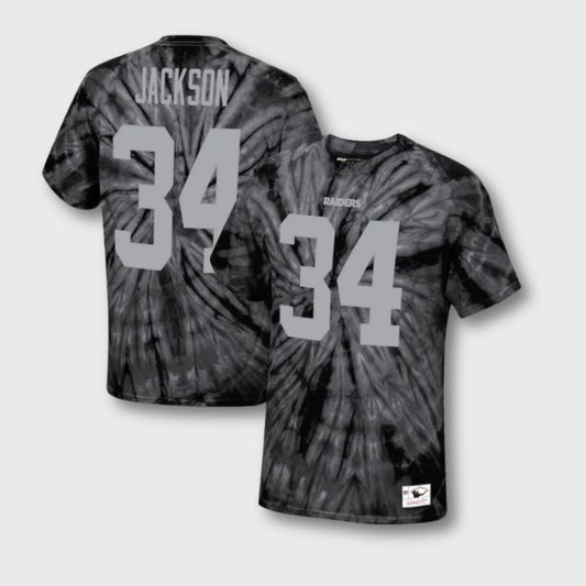 Bo Jackson Raiders Mitchell & Ness Tie-Dye Retro Fan T-Shirt