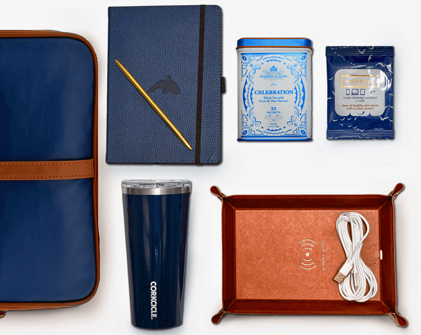 Luxury C-Suite Gift Set with Power Tray, Tea & Notebook