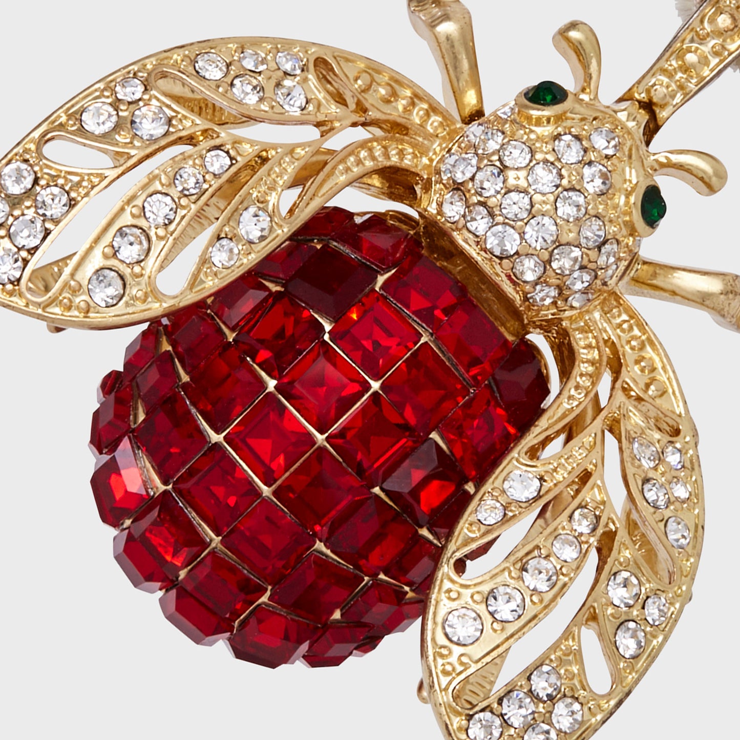 Ruby Sparkle Bee Hanging Ornament with Over 100 Crystals
