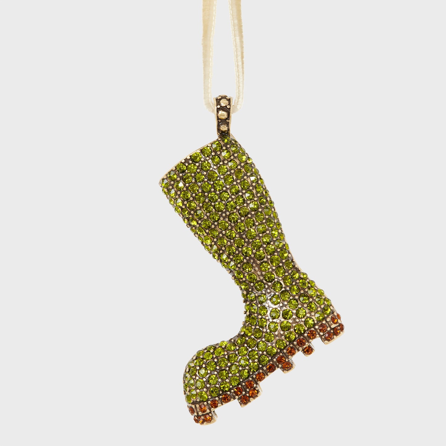 Sparkling Wellington Boot Hanging Ornament for Garden Lovers