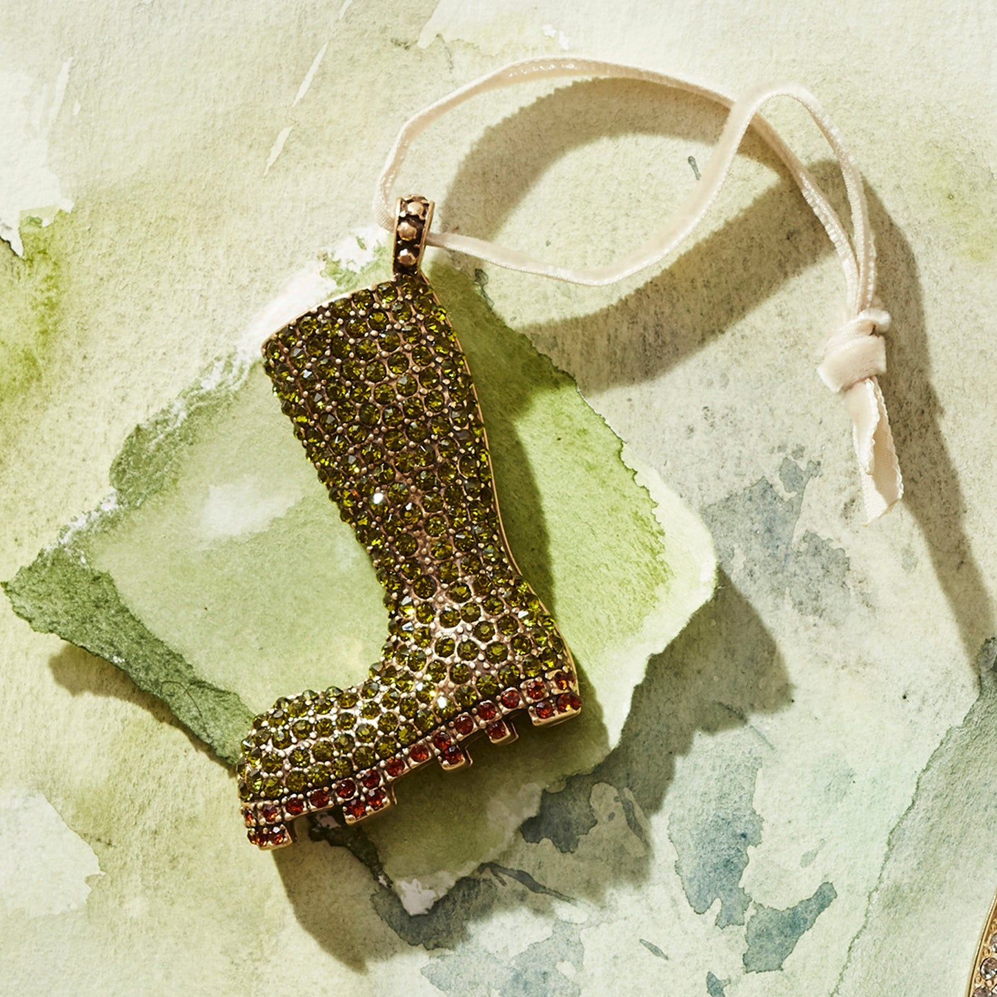 Sparkling Wellington Boot Hanging Ornament for Garden Lovers