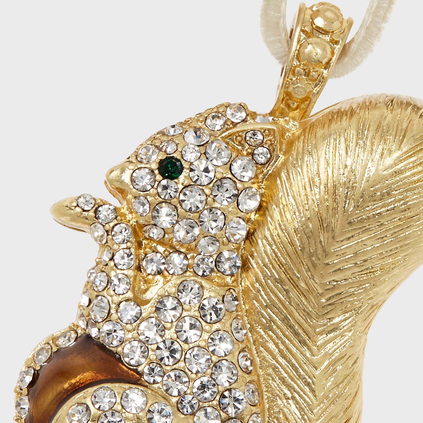 Crystal-Embellished Squirrel Hanging Ornament for Festive Holiday Décor