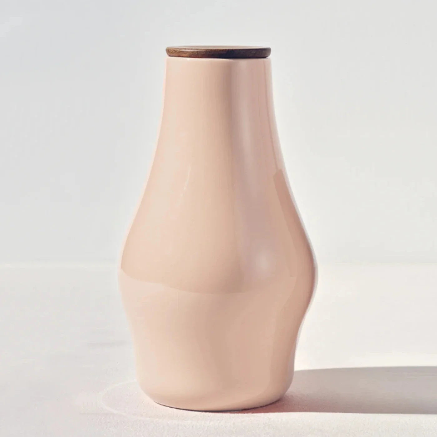 Sculptural Hand-Glazed Carafe with Handcrafted Wooden Lid, Gift-Boxed