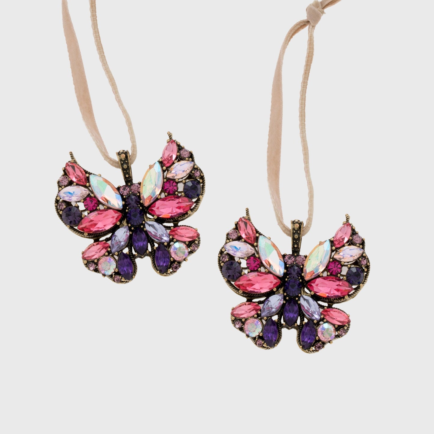 Amethyst Mini Butterfly Hanging Ornaments – Boxed Set of Two