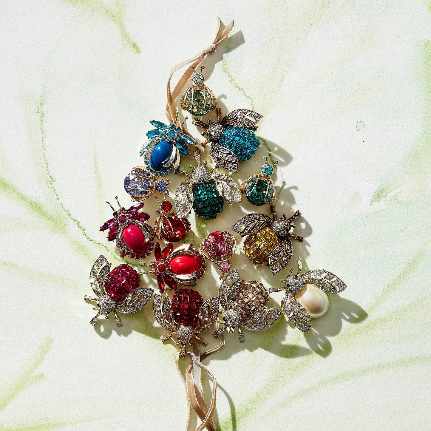 Ruby Sparkle Bee Hanging Ornament with Over 100 Crystals