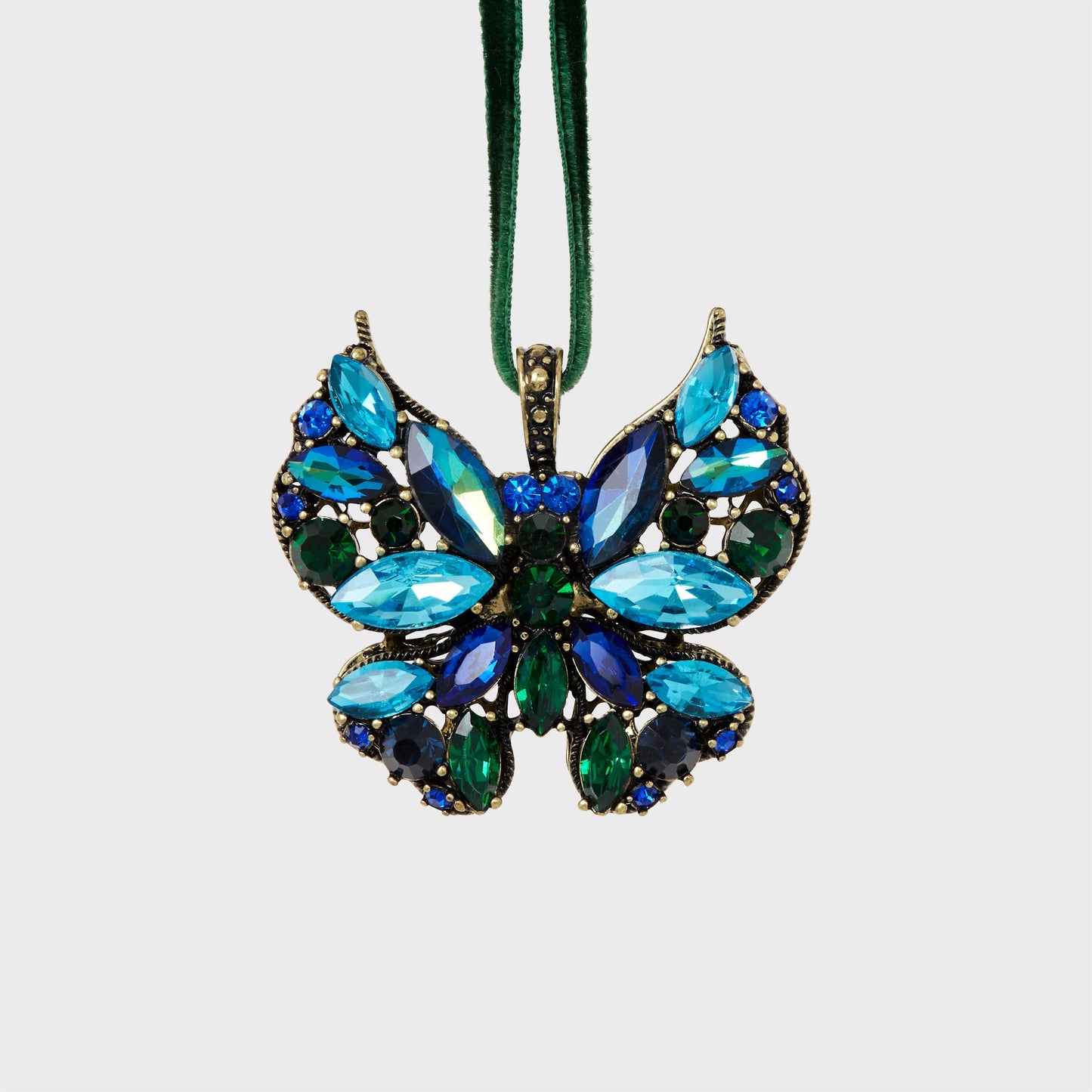 Mini Butterfly Ornament Set of Two – Sapphire & Teal Elegance