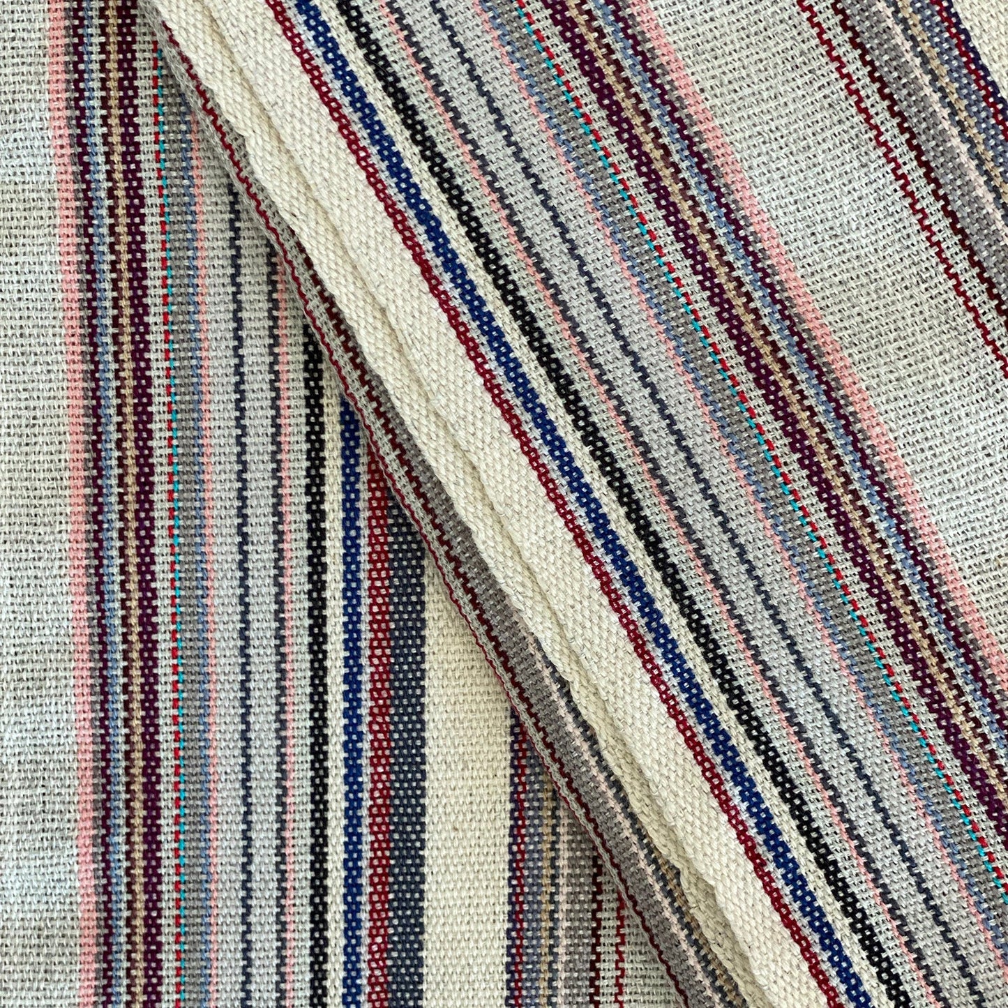 Casablanca Gray Recycled Turkish Towel–Blanket, Handwoven, Striped, 70x30