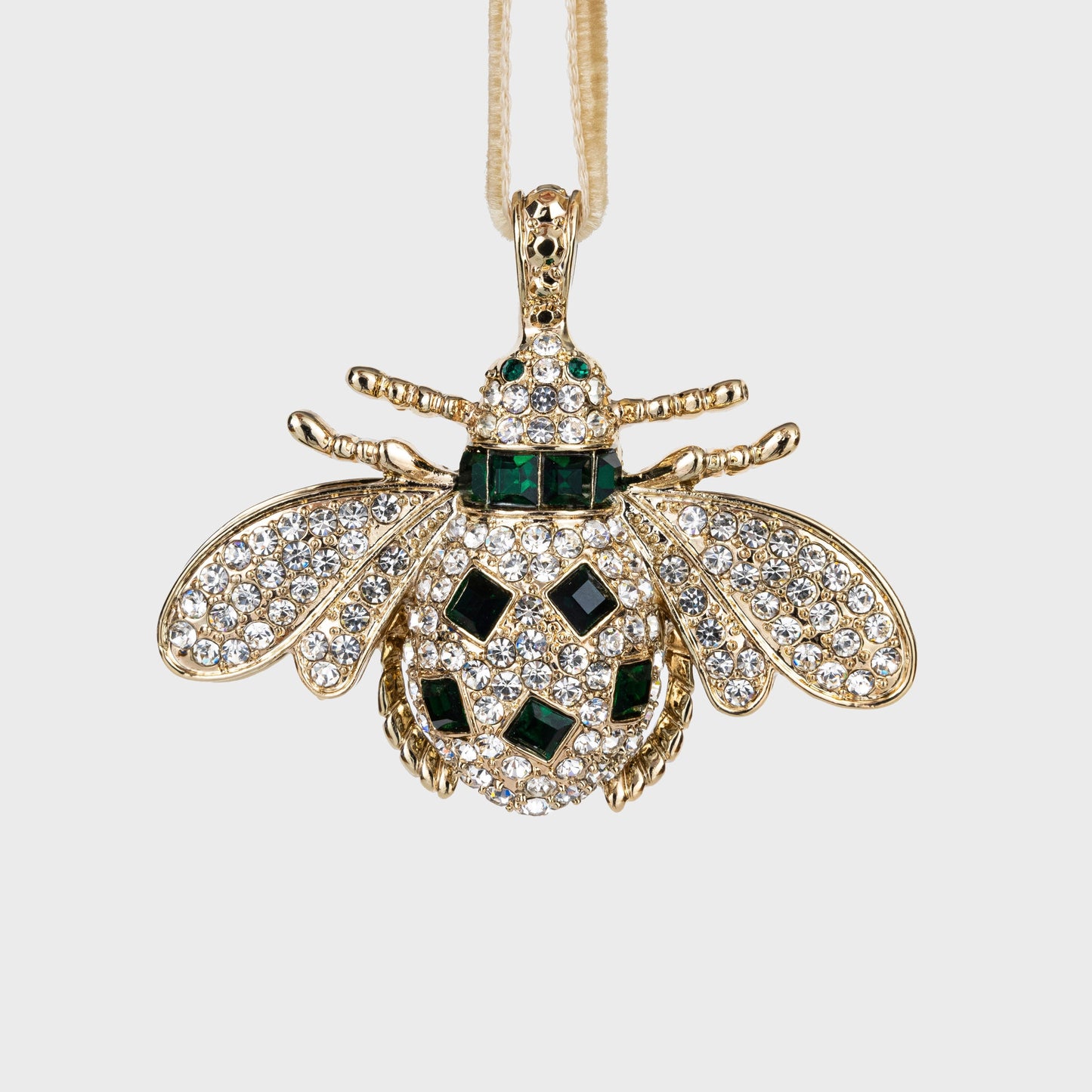 Red & Green Classic Bee Hanging Ornaments – Boxed Set of Two