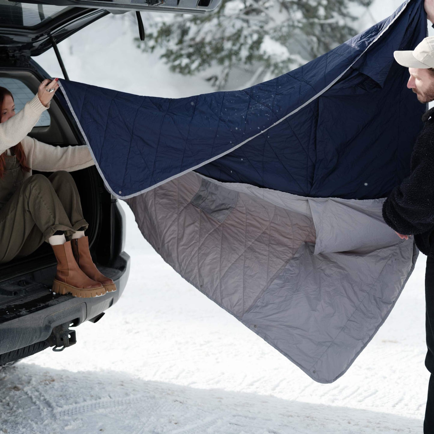 Ultimate Packable Blue Travel Blanket – Warm, Puffy & Compact