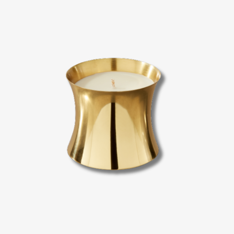 Tom Dixon Root Candle – Luxury Brass Soy Candle with Marble Lid