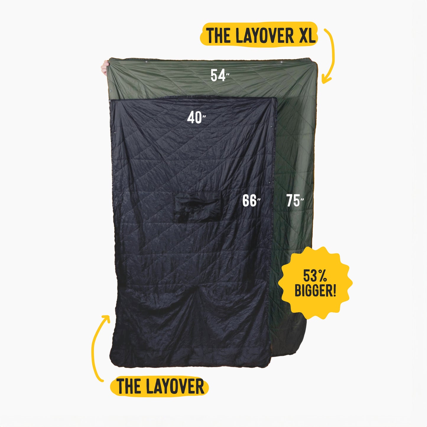 Layover™ Black Puffy Travel Blanket with Packable Stuff Sack