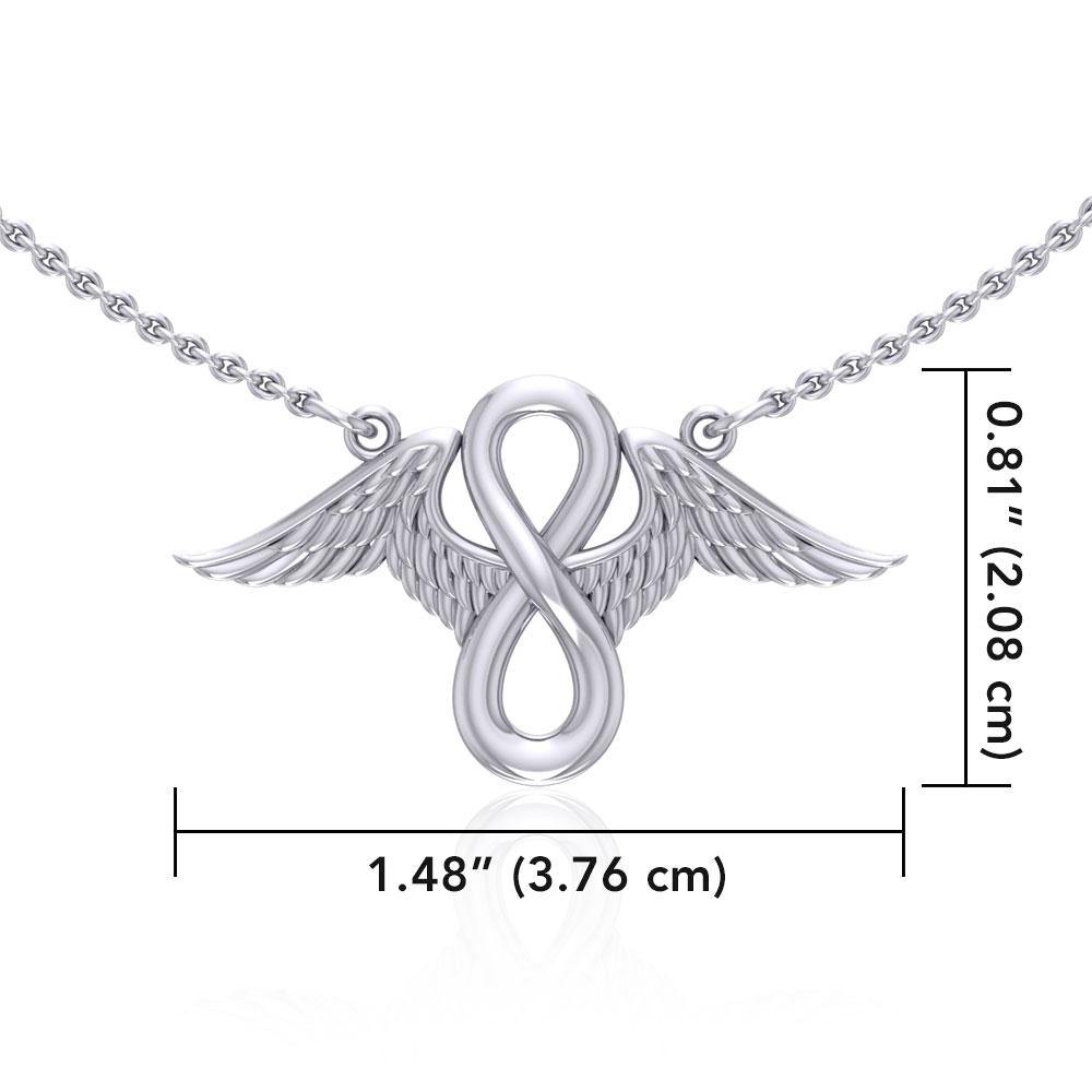 Angel Wings Infinity .925 Sterling Silver Necklace by Peter Stone