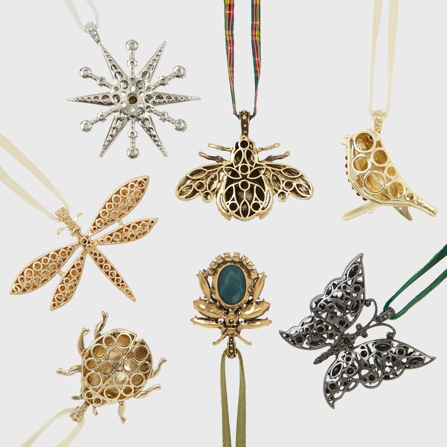 Elegant Black Sparkle Snowflake Ornament with Opal Glass Gems