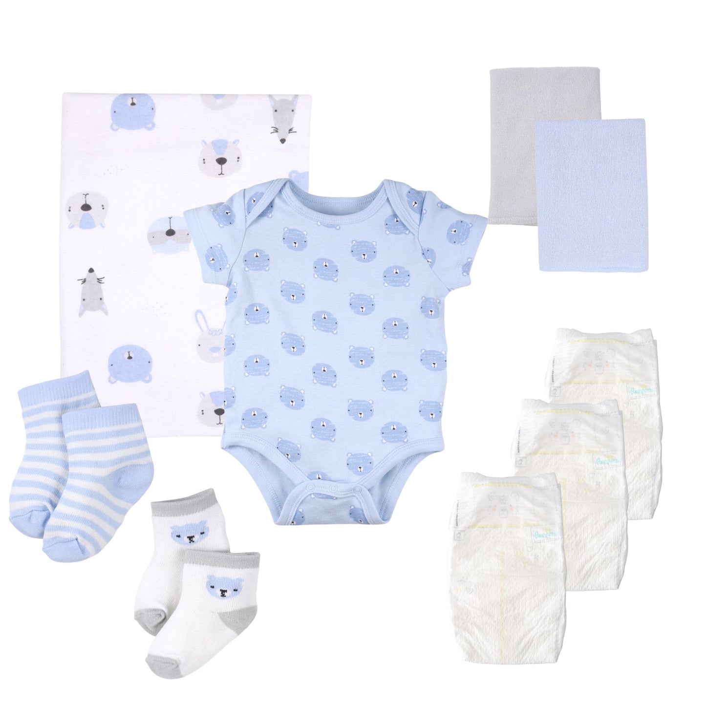 Adorable Baby Boy Gift Set – Soft Essentials Bouquet