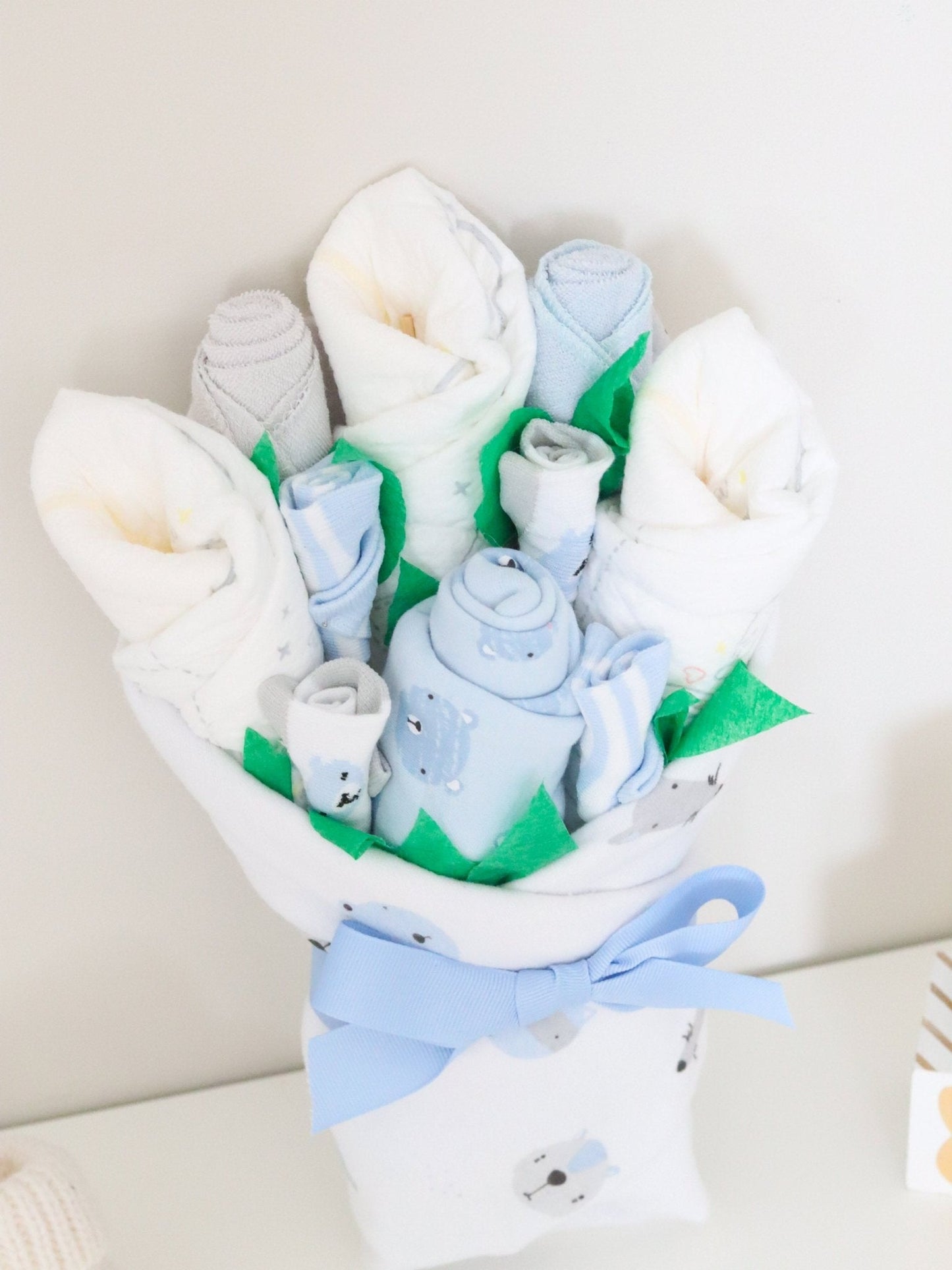Adorable Baby Boy Gift Set – Soft Essentials Bouquet