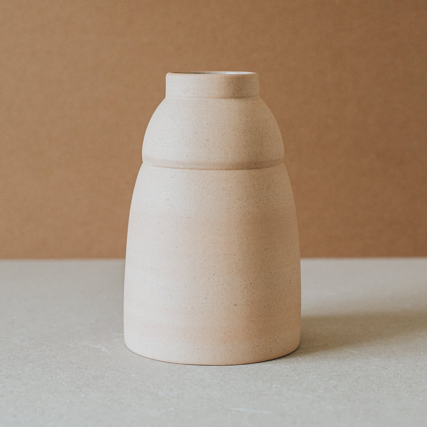 Handcrafted Earth-Toned Chubby Ceramic Vase – Unique Artisan Decor