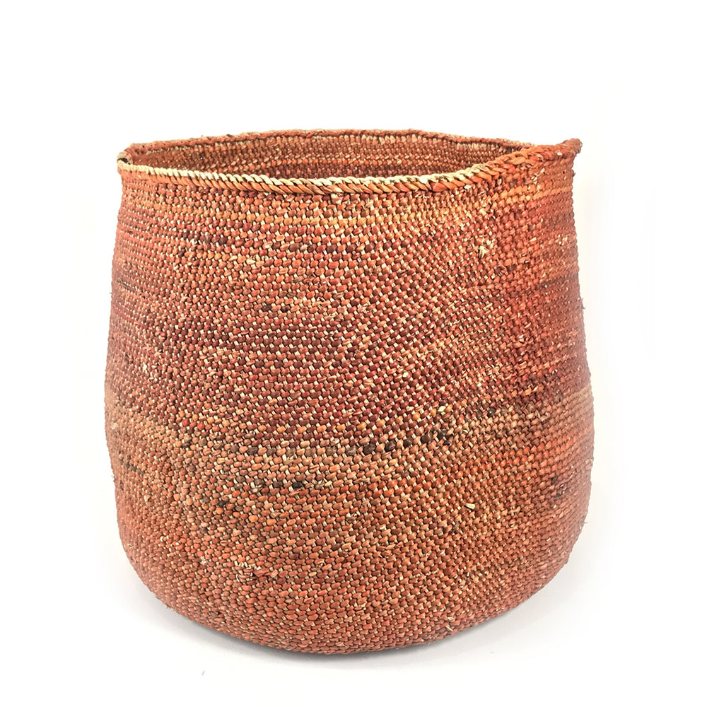 Beautiful Auburn Iringa Basket Handwoven in Tanzania with Natural Dyes