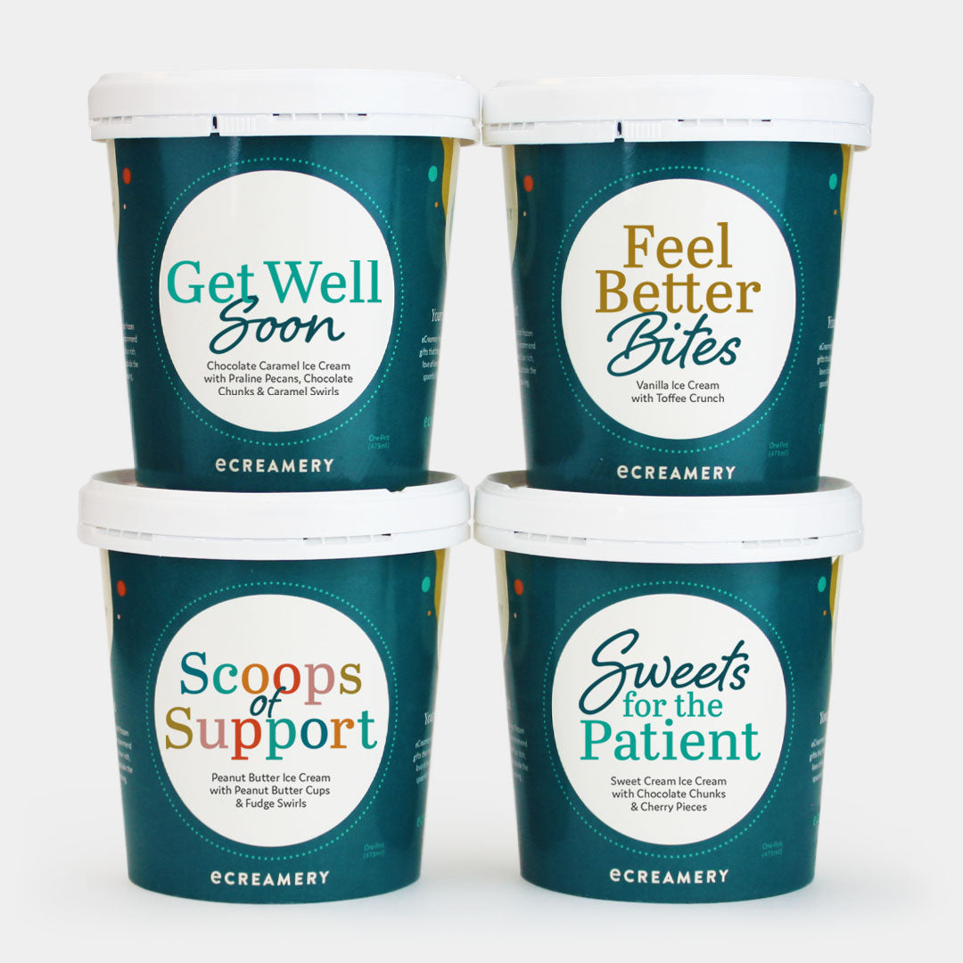 Gourmet Get Well Ice Cream Gift – 4 Soothing Pints