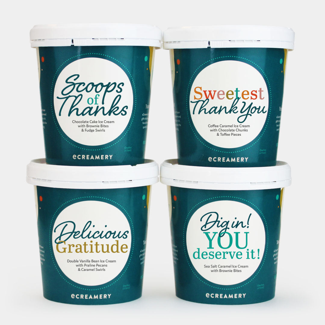 Gourmet Thank You Ice Cream Gift Set – 4 Pint Collection