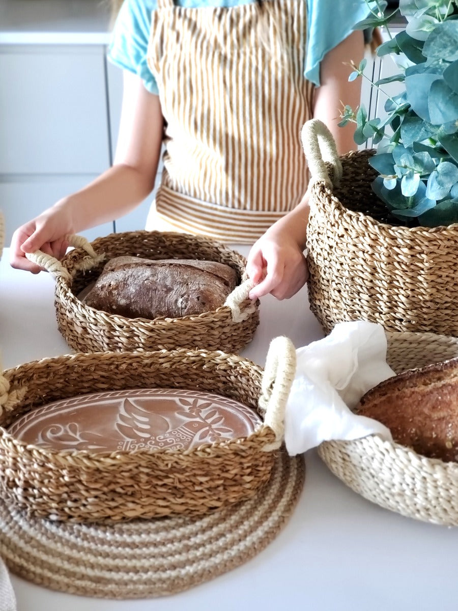 Bird Bread Warmer with Oval Seagrass Basket