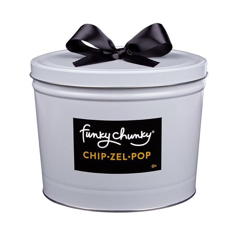 Funky Chunky Chip-Zel-Pop Gourmet Popcorn Gift Tin (5 lb)