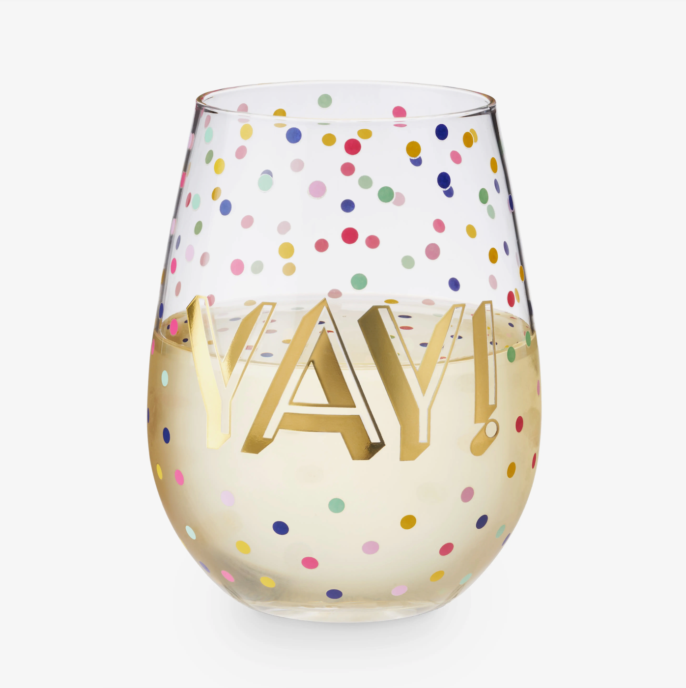 YAY Stemless Wine Glass – Fun 20oz Celebration Tumbler
