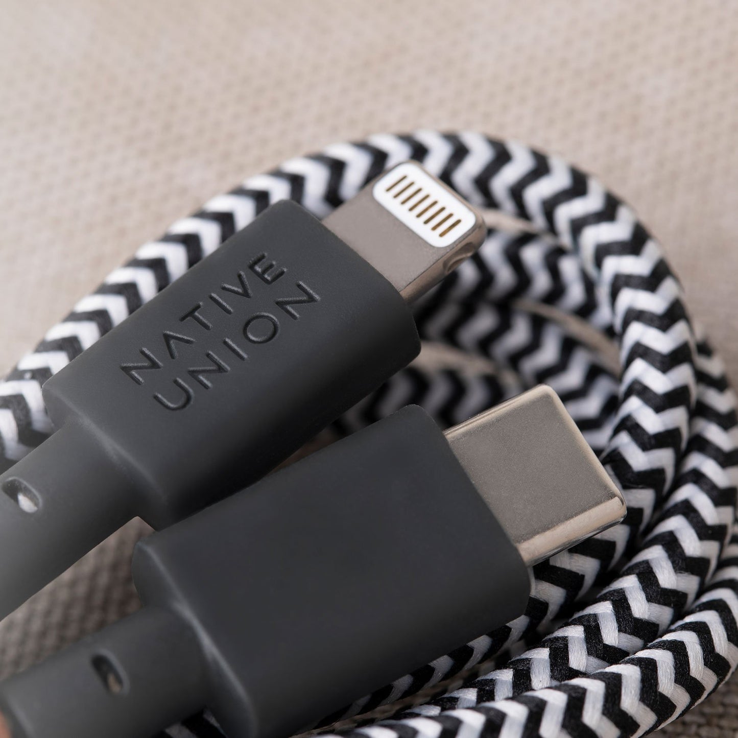 Belt Lightning Charging Cable – Tangle-Free Durable Zebra Design