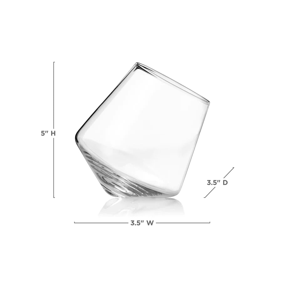 Viski Raye Rolling Crystal Wine Glass Set – Elegant Aeration Tumblers