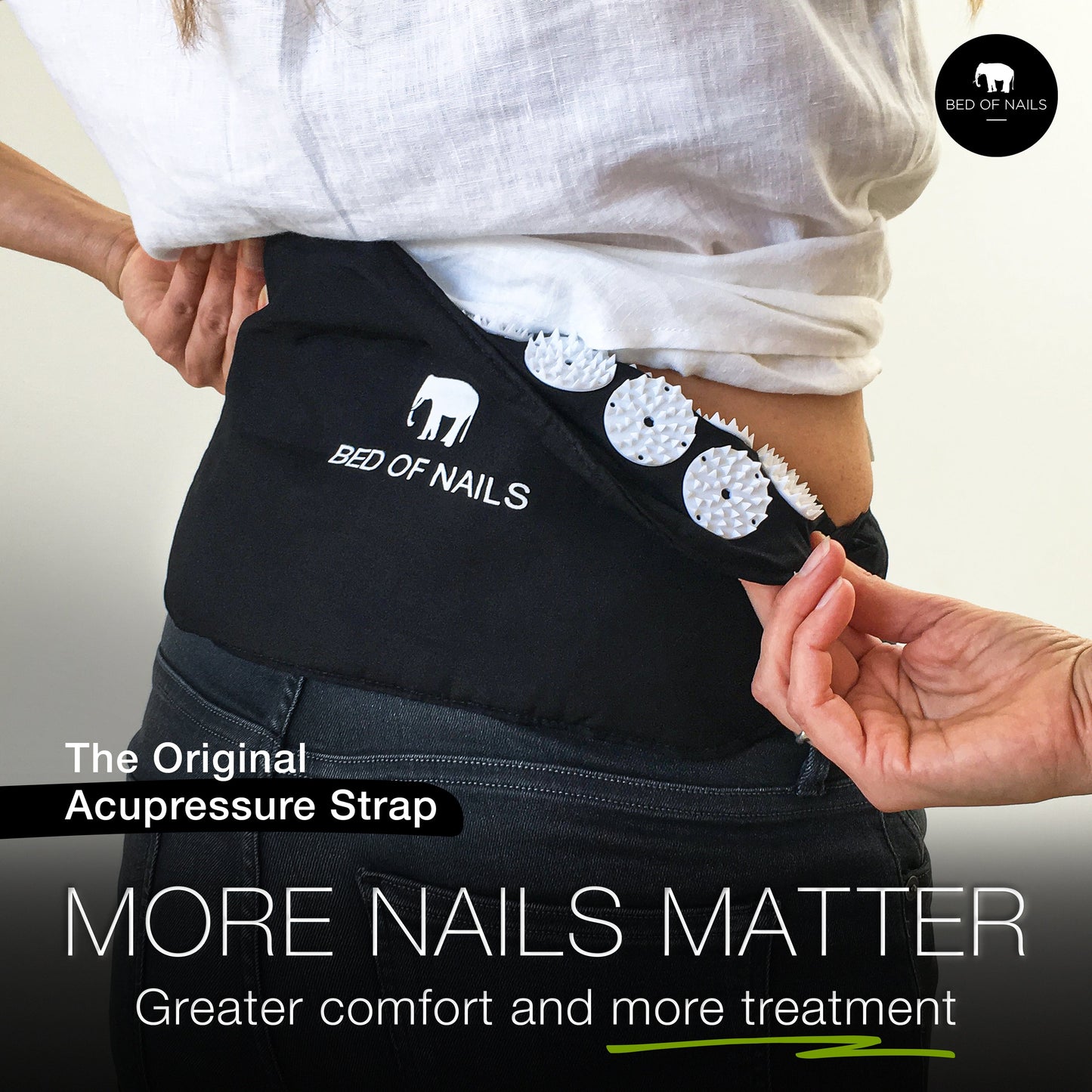 Bed of Nails Black Acupressure Strap for Targeted Relief