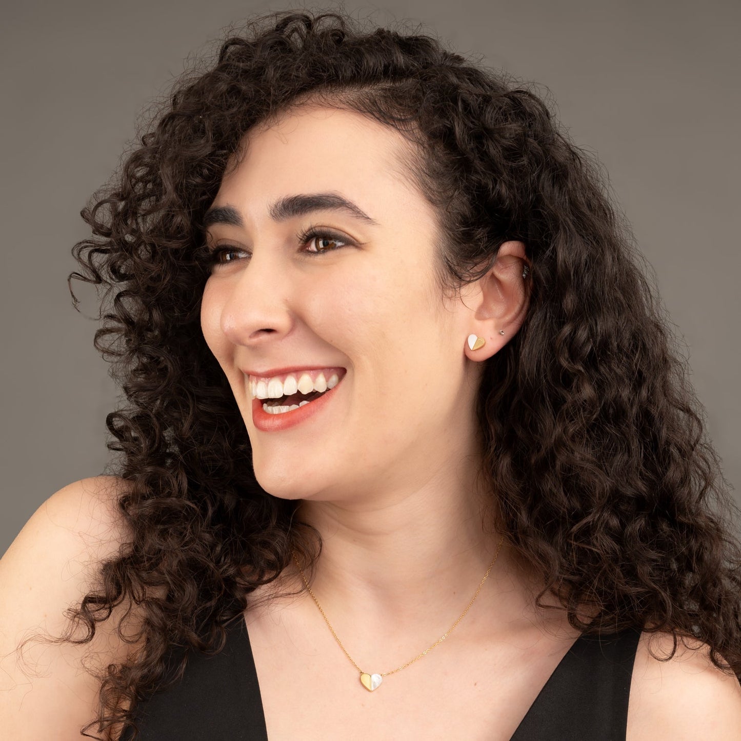 Give Hope Gold Mother-of-Pearl Stud Earrings — Gift Boxed Pair, Hope!!