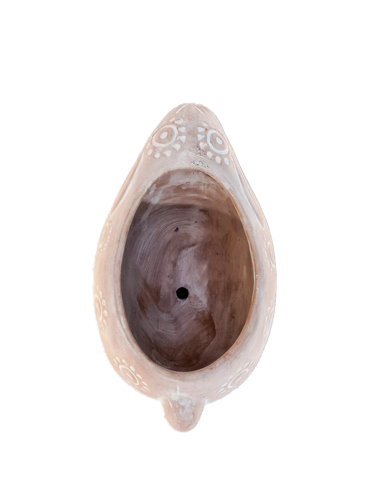 Handmade Terracotta Folk Elephant Planter, Natural Clay with Drainage Hole