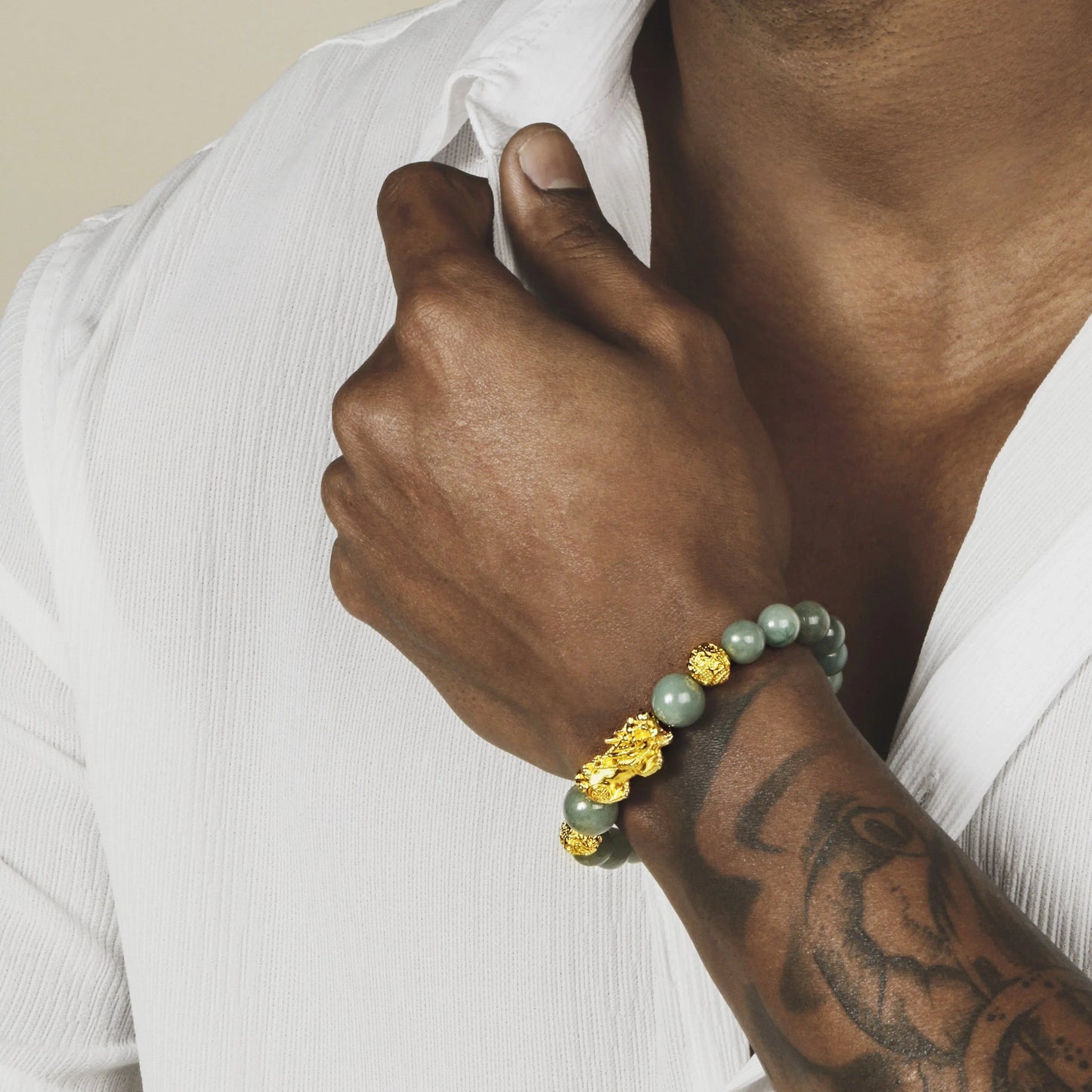 Fulfillment of Potential Jade Dragon Charm Bracelet for Prosperity Up