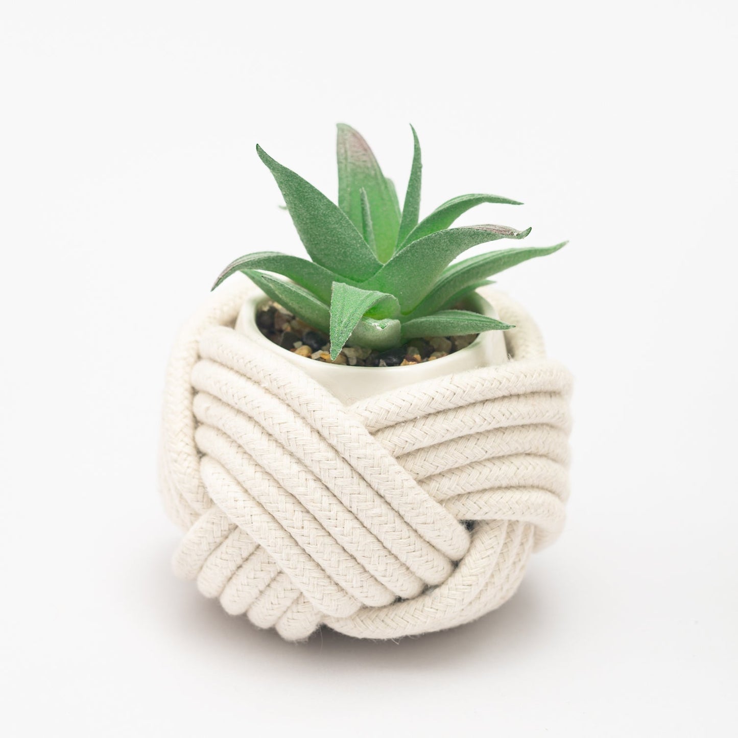 Mini Unbound Planter — White Cotton Rope