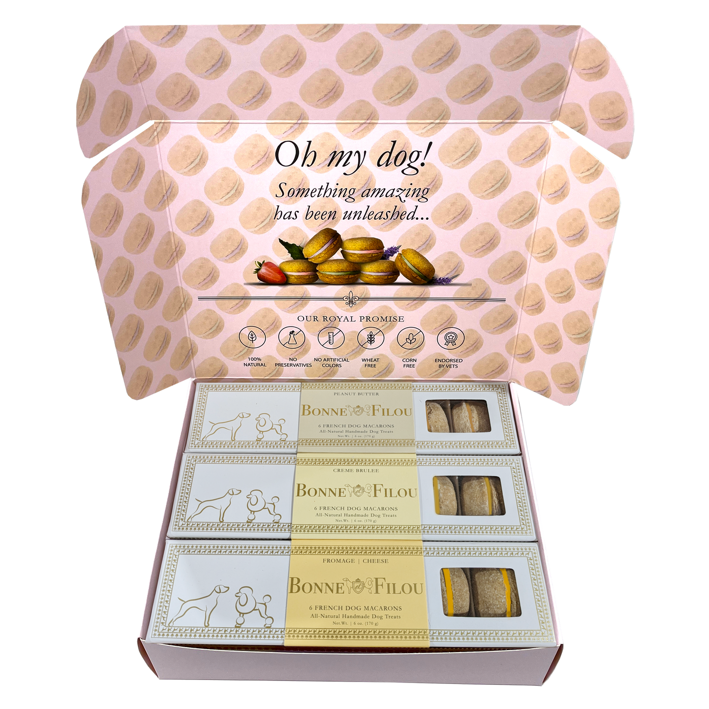 Dog Macaron Combo Gift Box (18 French Dog Macarons)