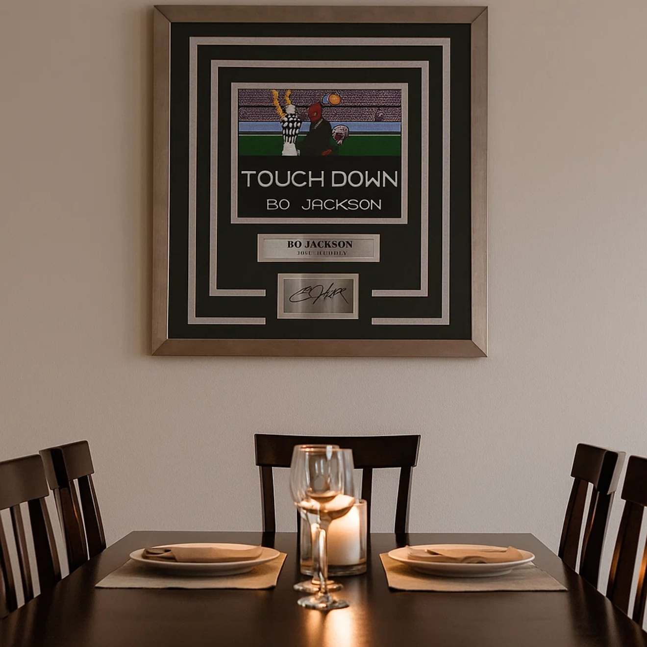 Bo Jackson Tecmo Bowl Touchdown Framed Photo with Autograph