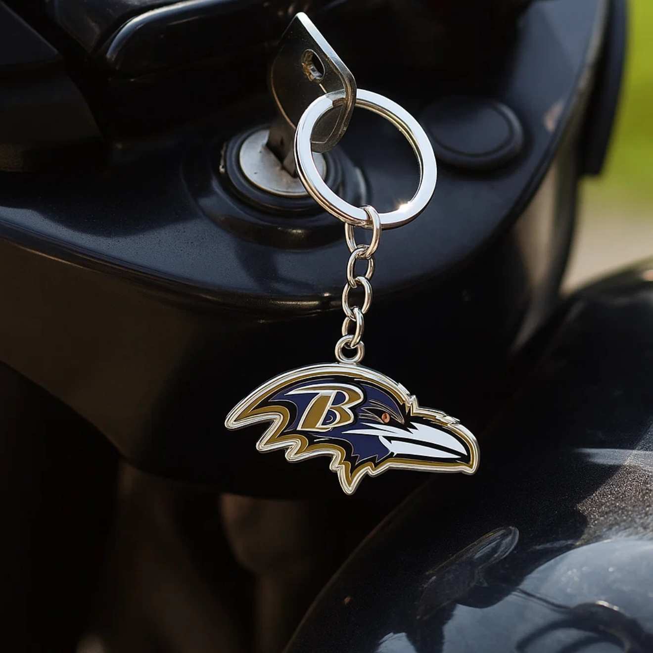 Baltimore Ravens Premium Metal Logo Keychain for True Fans