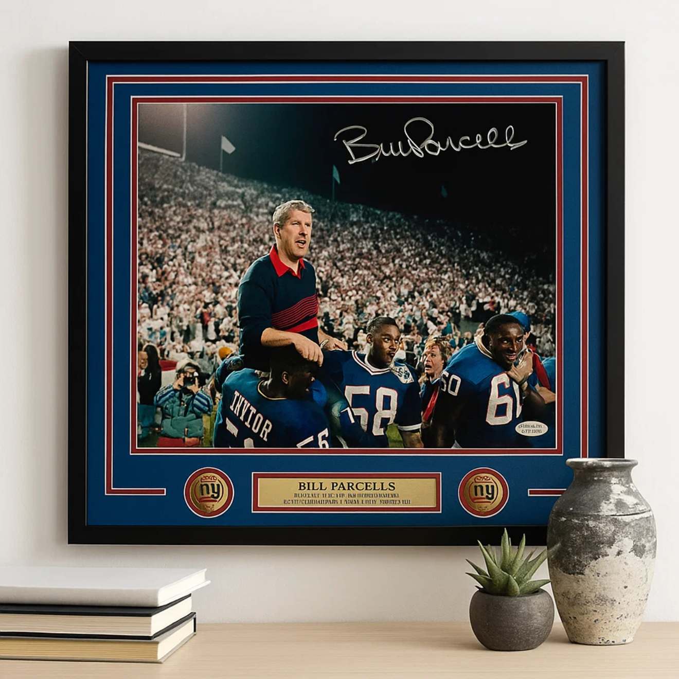 Bill Parcells Signed New York Giants 11x14 Framed Photo JSA